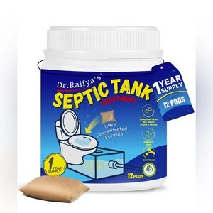 Dr. Raifya's Septic Tank Treatment Pods All-Natural 1 Year Supply Home RV Boat